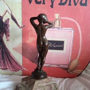 Bronze lady statue automobile hood ornament